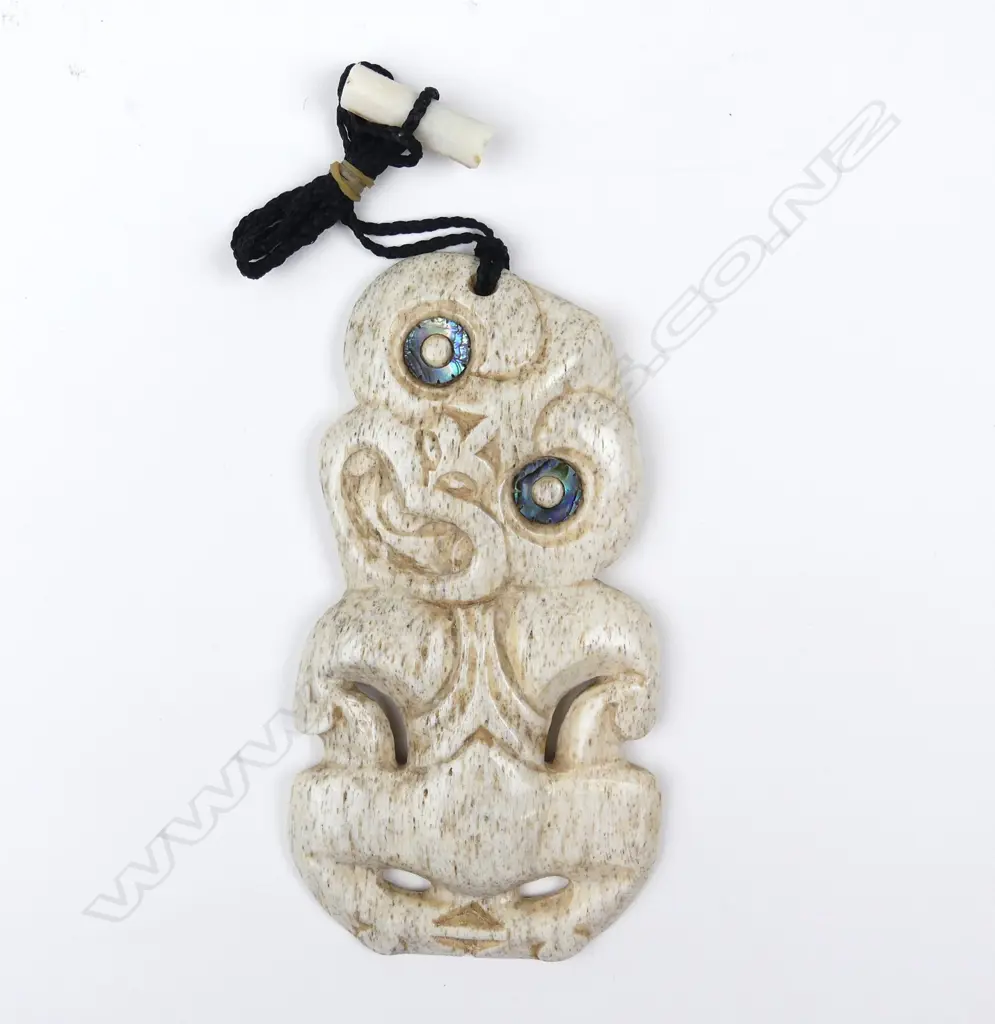 Charlie (Raponi) Wilson large carved whale bone hei tiki Image 1++