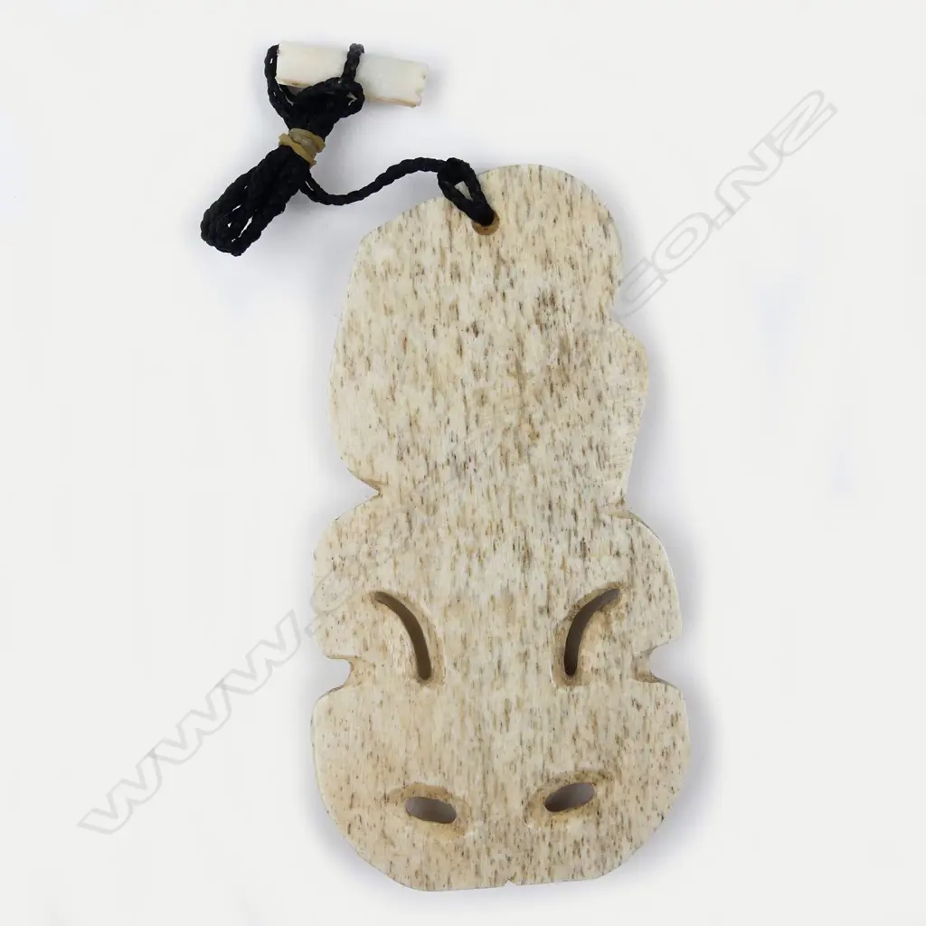 Charlie (Raponi) Wilson large carved whale bone hei tiki Image 1++