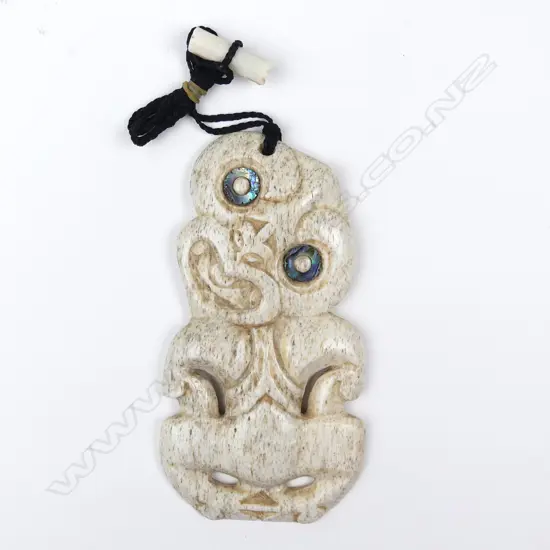 Charlie (Raponi) Wilson large carved whale bone hei tiki