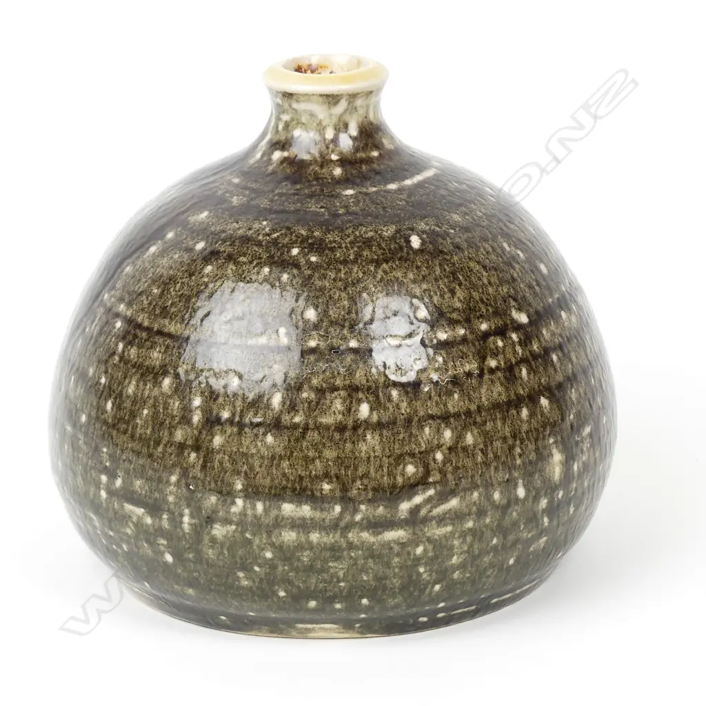 An early Len Castle Crum Brickworks salt glaze bottle vase Image 1++