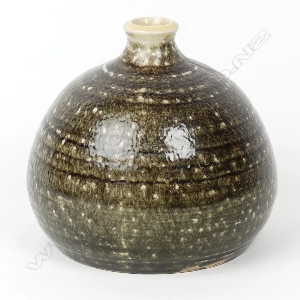 An early Len Castle Crum Brickworks salt glaze bottle vase Image 1++