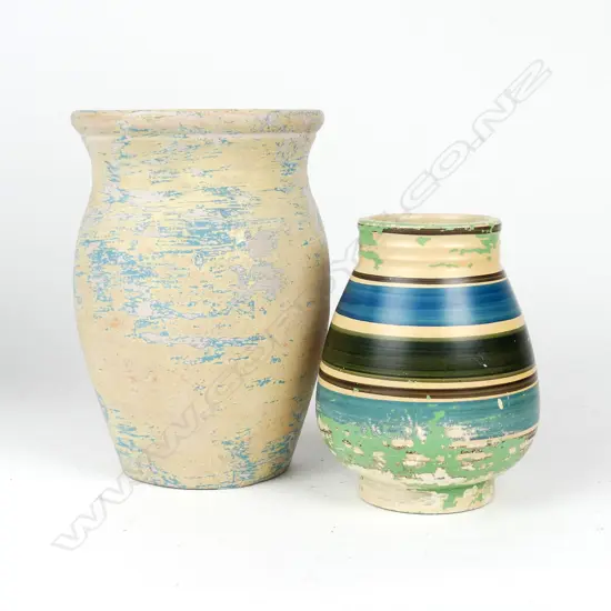 A vase by Wally Silva and Crown Lynn hand potted #13 blank vase