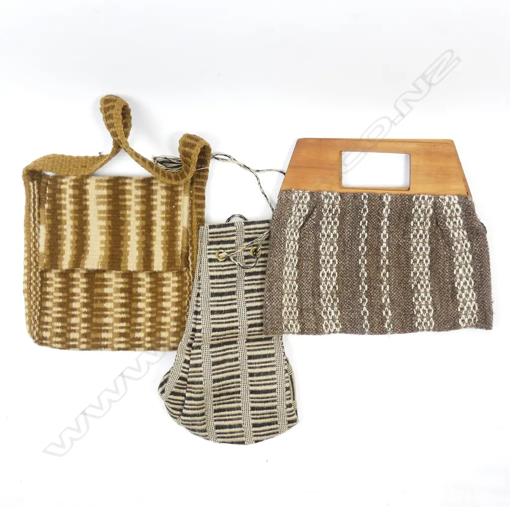 Three Jean Ngan woven wool bags Image 1++