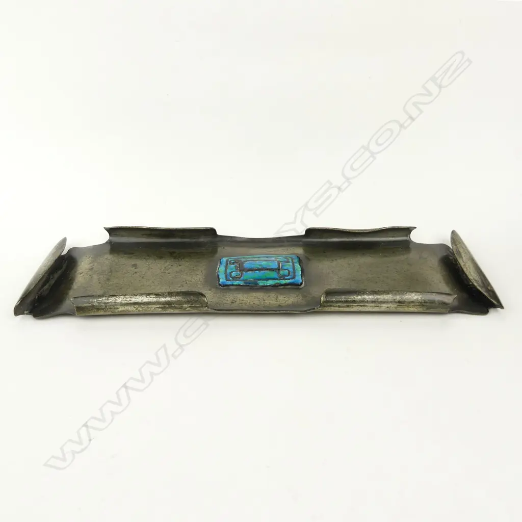 An English Pewter and enamel pen tray Image 1++