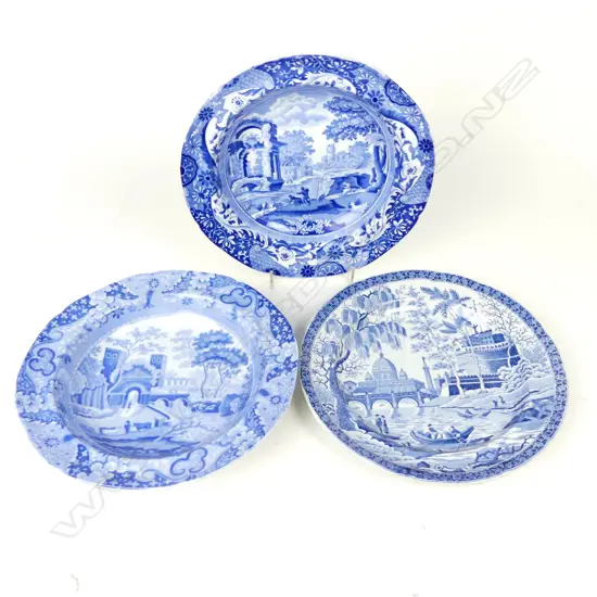 Three 19thC Spode dishes