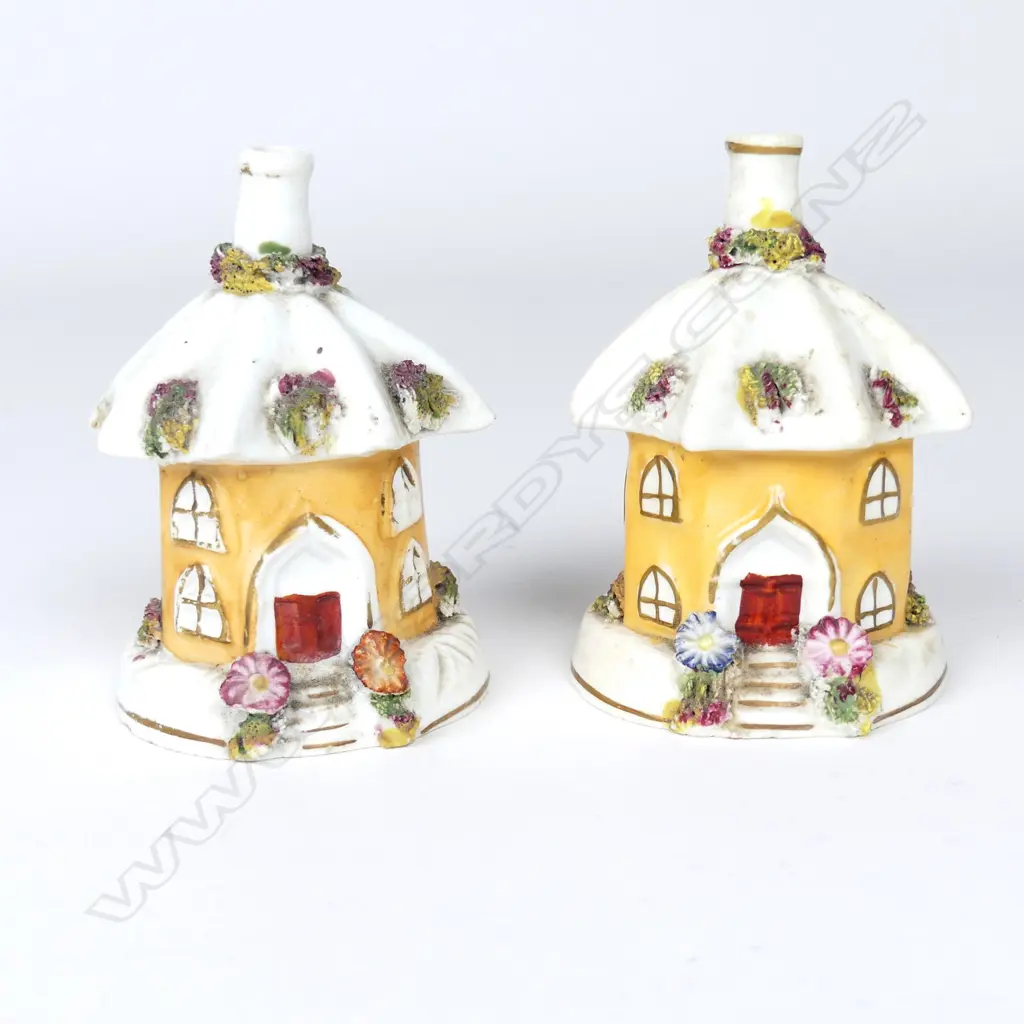 A pair of early 19thC Staffordshire pastille burners Image 1++