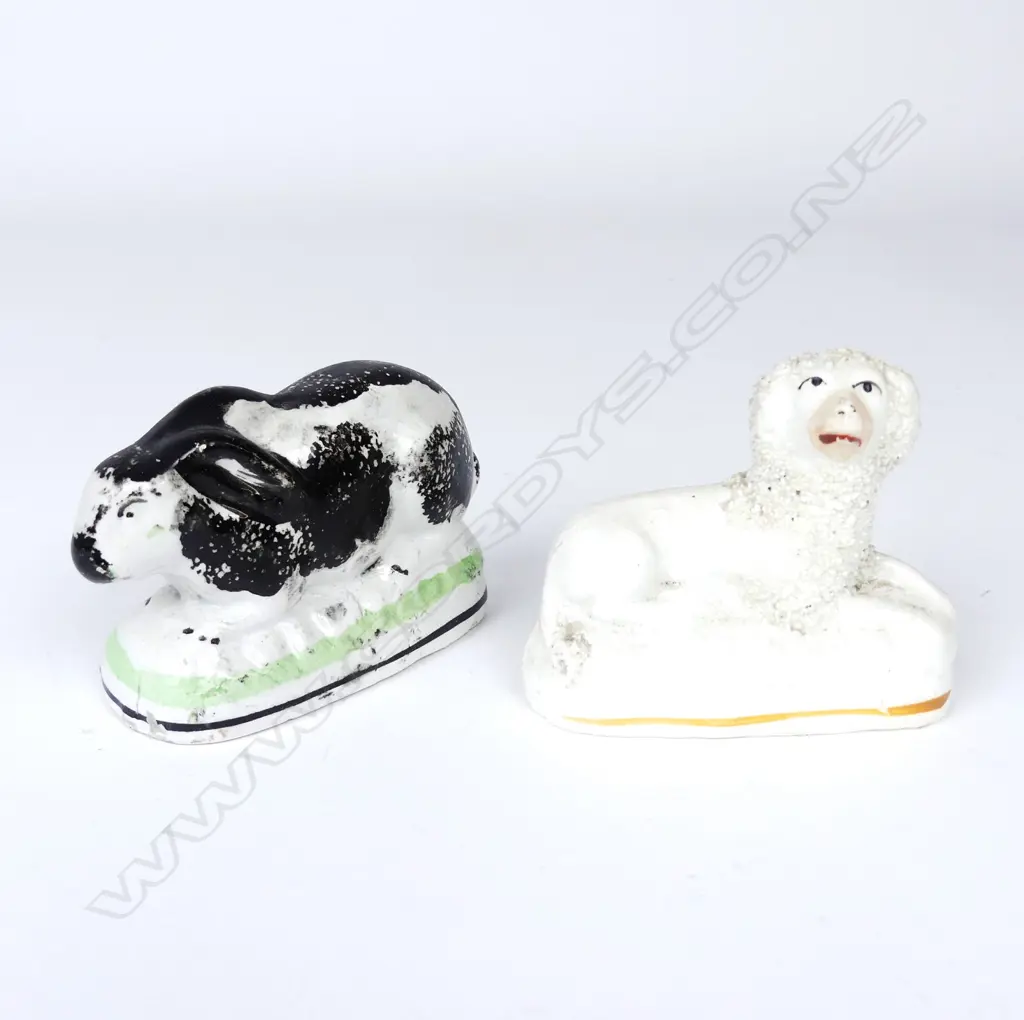 Two early 19thC Staffordshire small animals Image 1++