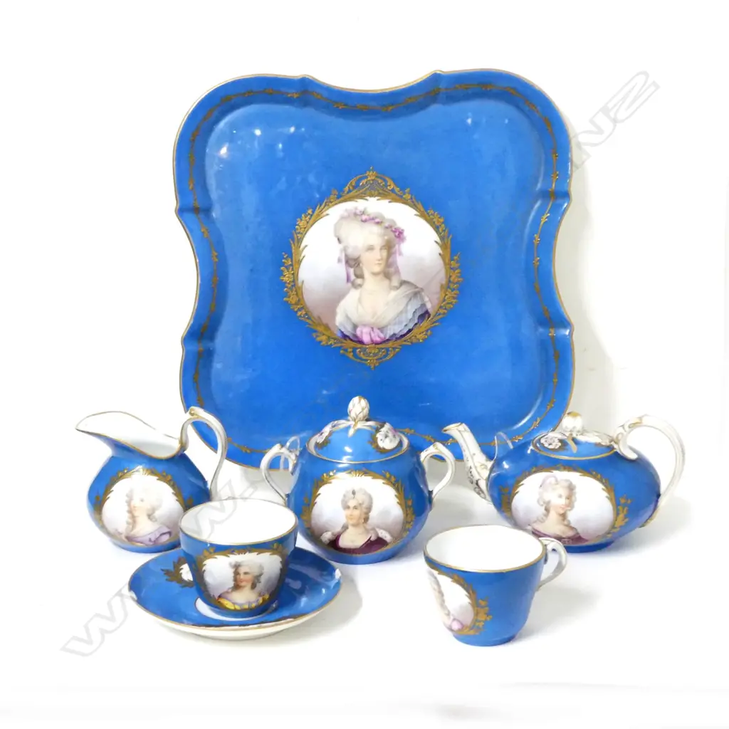 A 19thC Sèvres porcelain part cabaret tea service Image 1++
