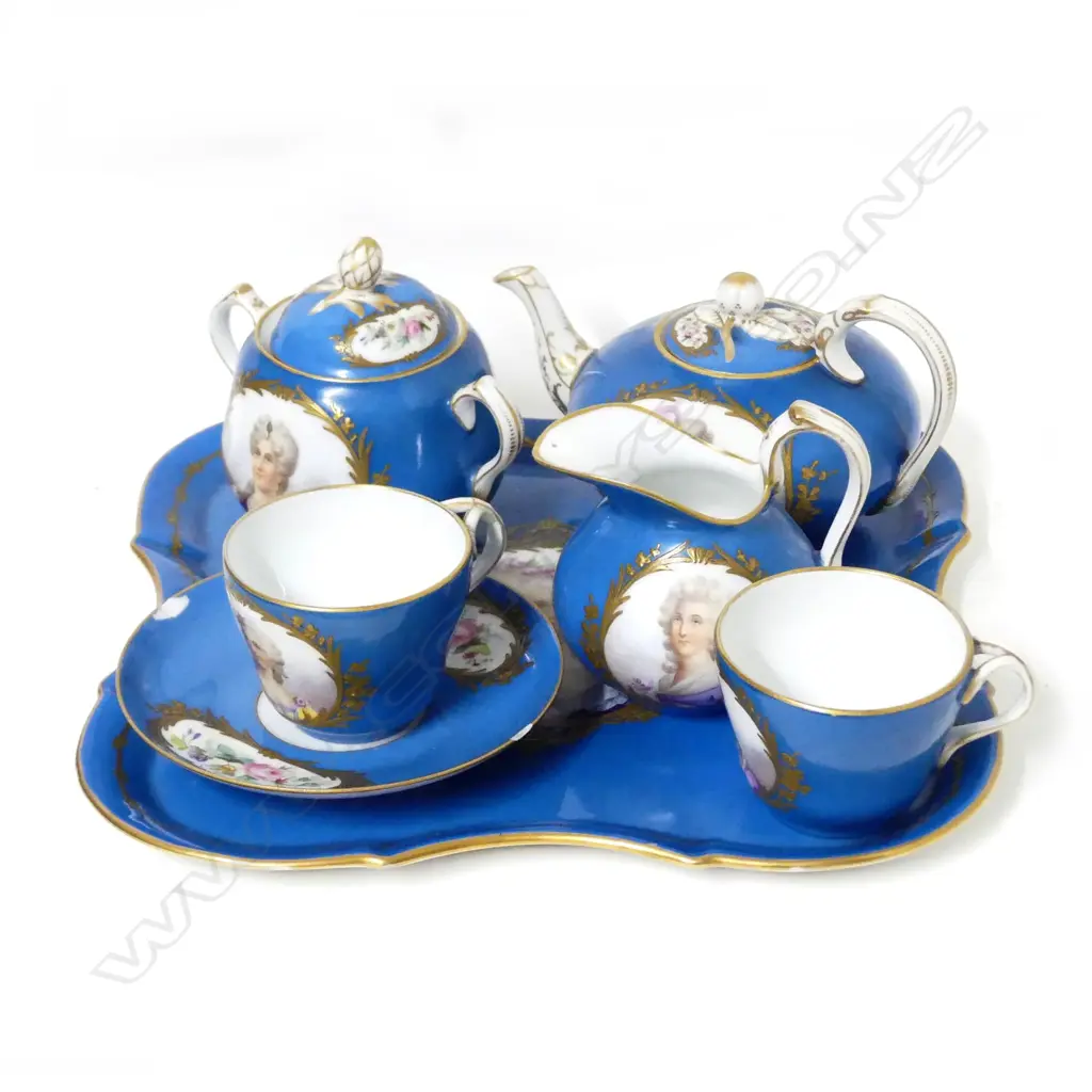 A 19thC Sèvres porcelain part cabaret tea service Image 1++
