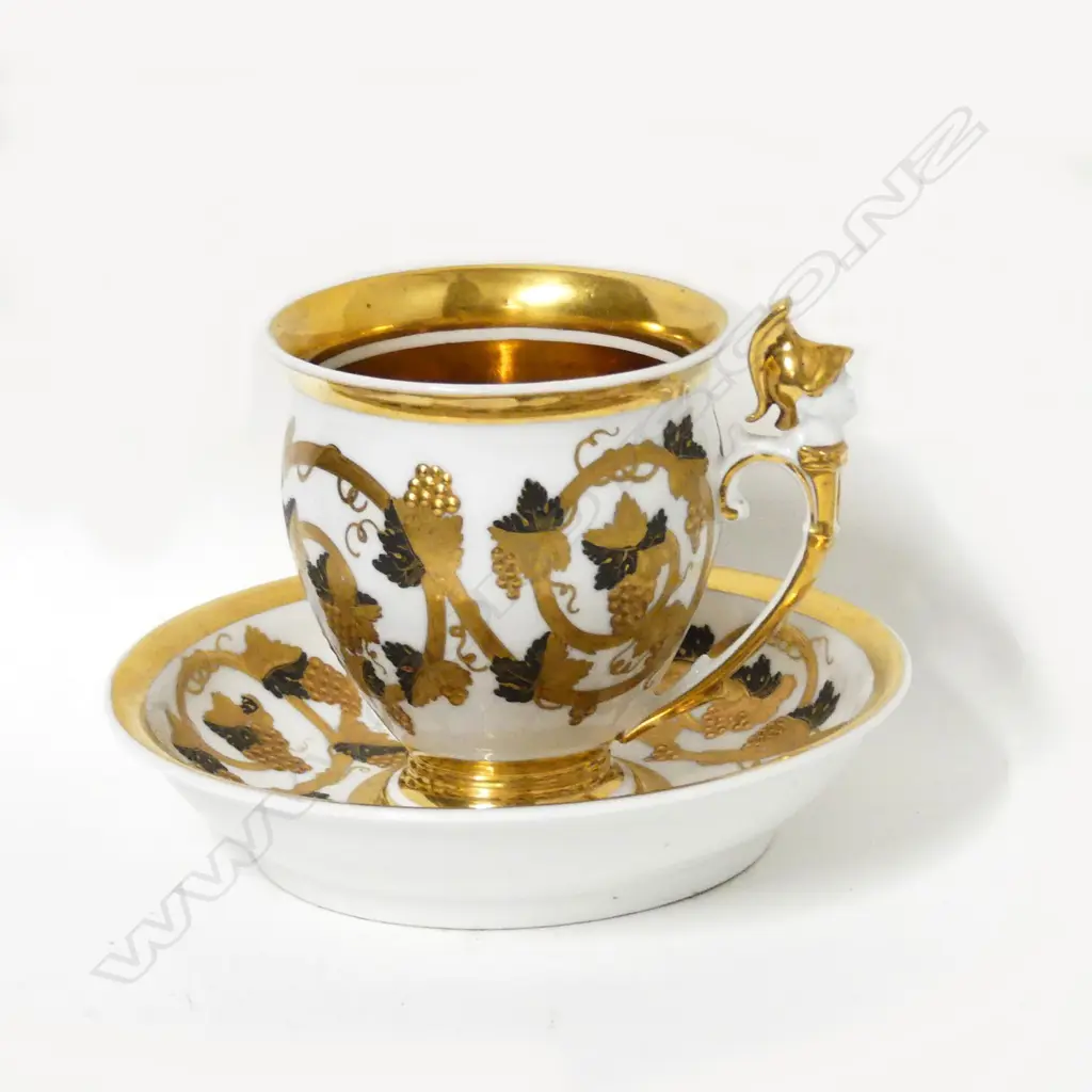 Large European gilded cup and saucer Image 1++