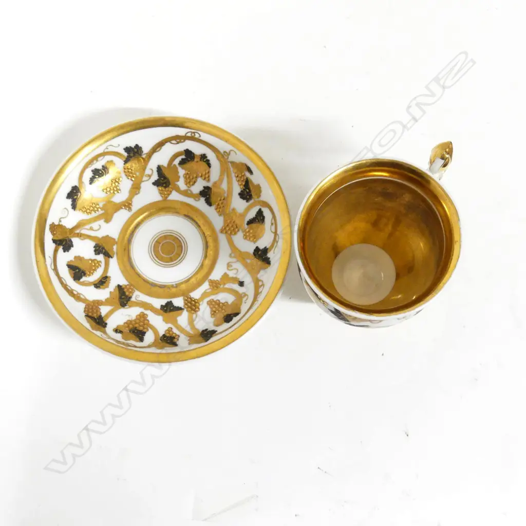 Large European gilded cup and saucer Image 1++