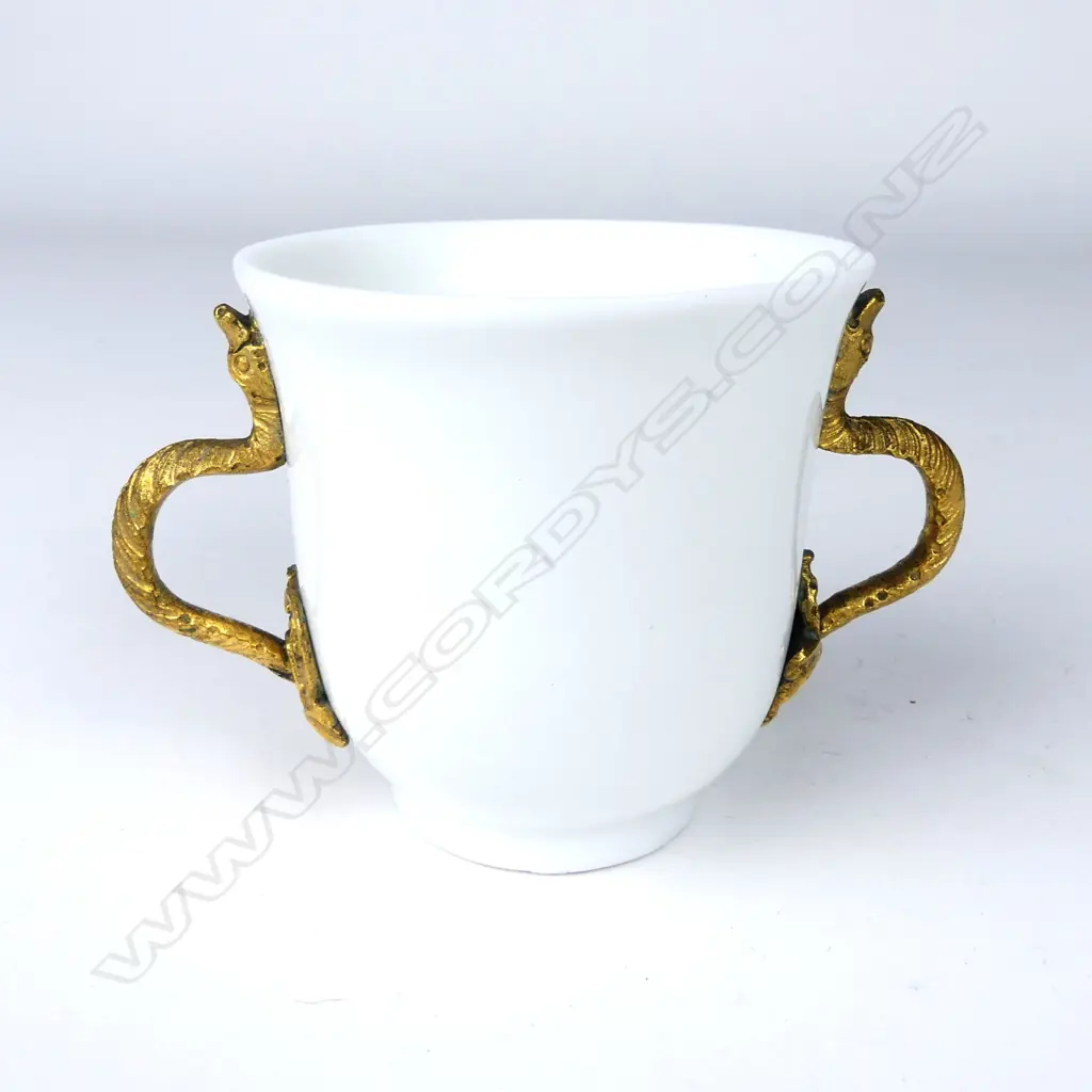 An old Chinese blanc-de-chine cup with ormolu handles Image 1++