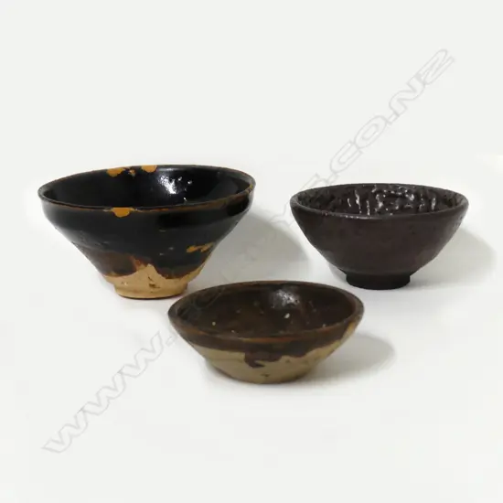 Three old small Chinese bowls
