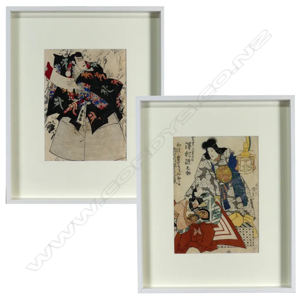 A pair of Japanese ukiyo-e woodblock prints Image 1++