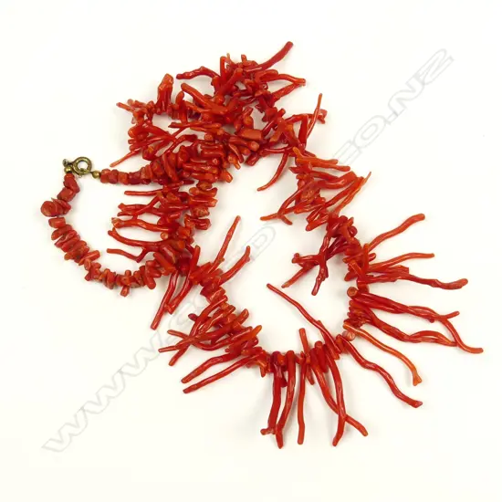 A vintage red coral necklace