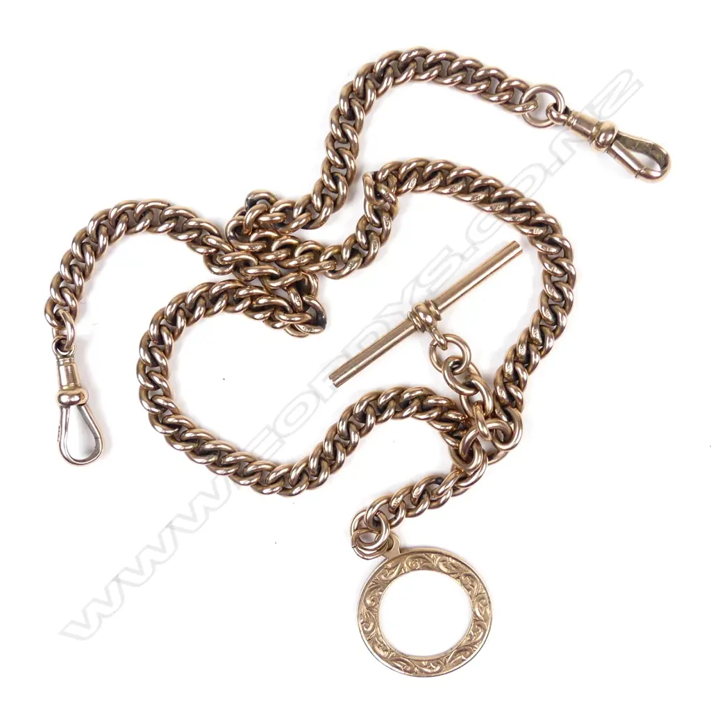 A 9ct rose gold fob chain Image 1++