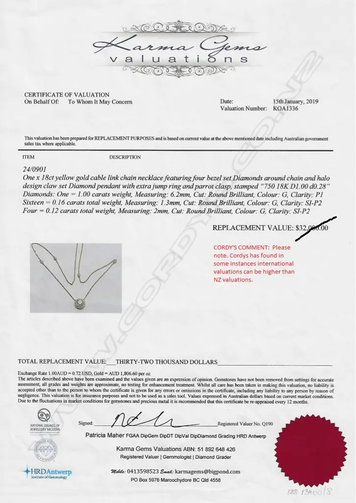 An 18ct gold and diamond necklace Image 1++