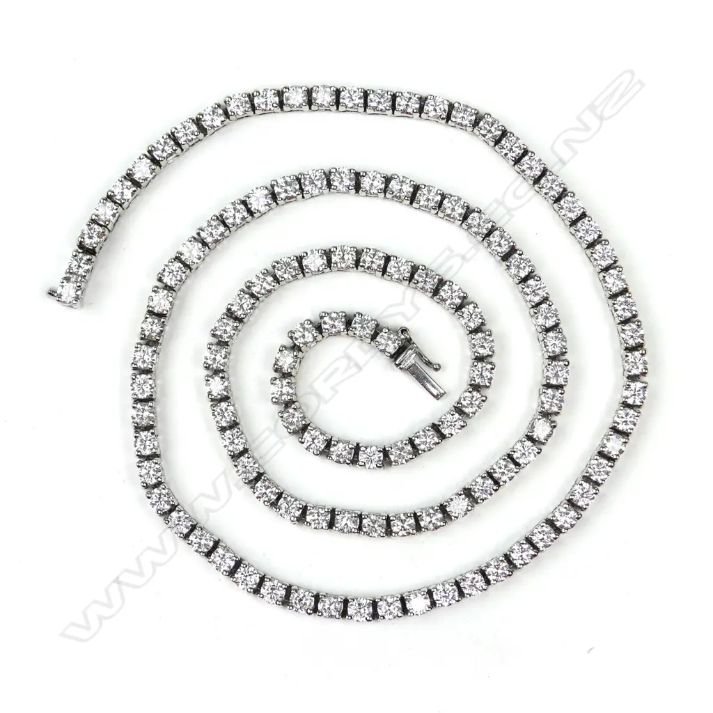 A modern 18ct. white gold and diamond Rivière necklace Image 1++