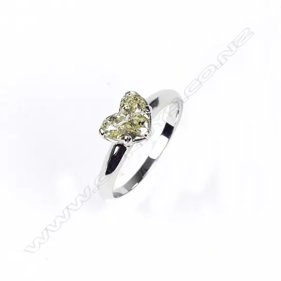 A 14ct white gold diamond solitaire ring