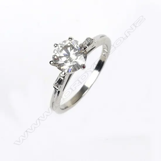 A 14ct white gold diamond solitaire ring