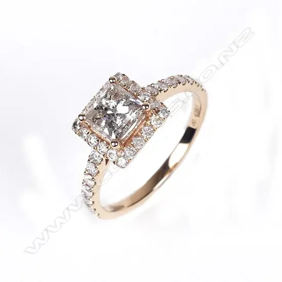 A 14ct rose gold diamond ring