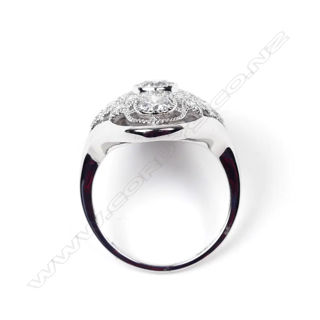 A 14ct white gold and diamond Art Deco style ring Image 1++