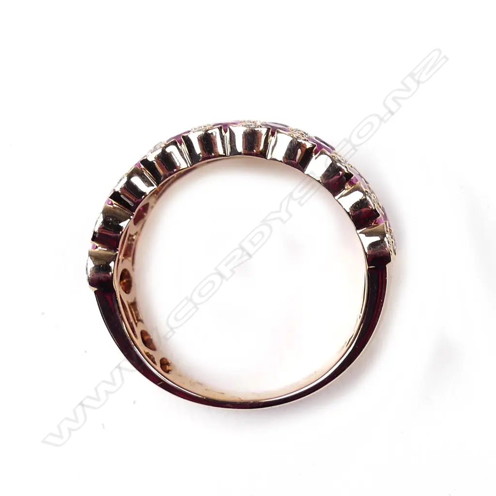 A 14ct rose gold ruby and diamond ring Image 1++