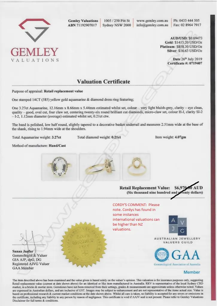 A 14ct yellow gold aquamarine and diamond ring Image 1++