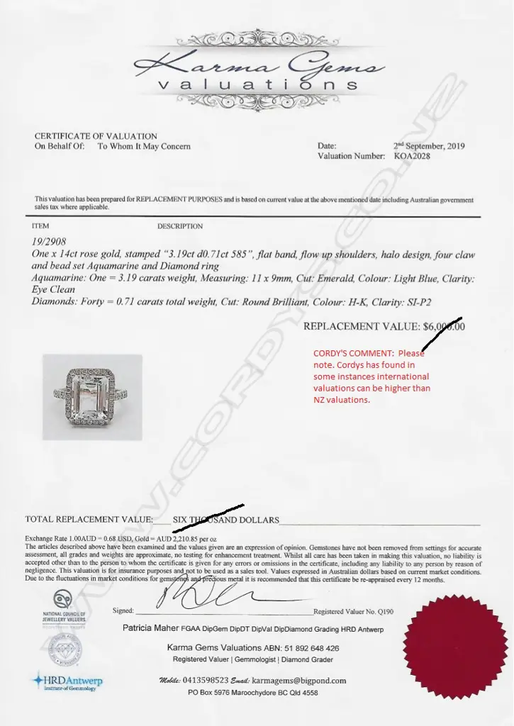 A 14ct rose gold aquamarine and diamond ring Image 1++