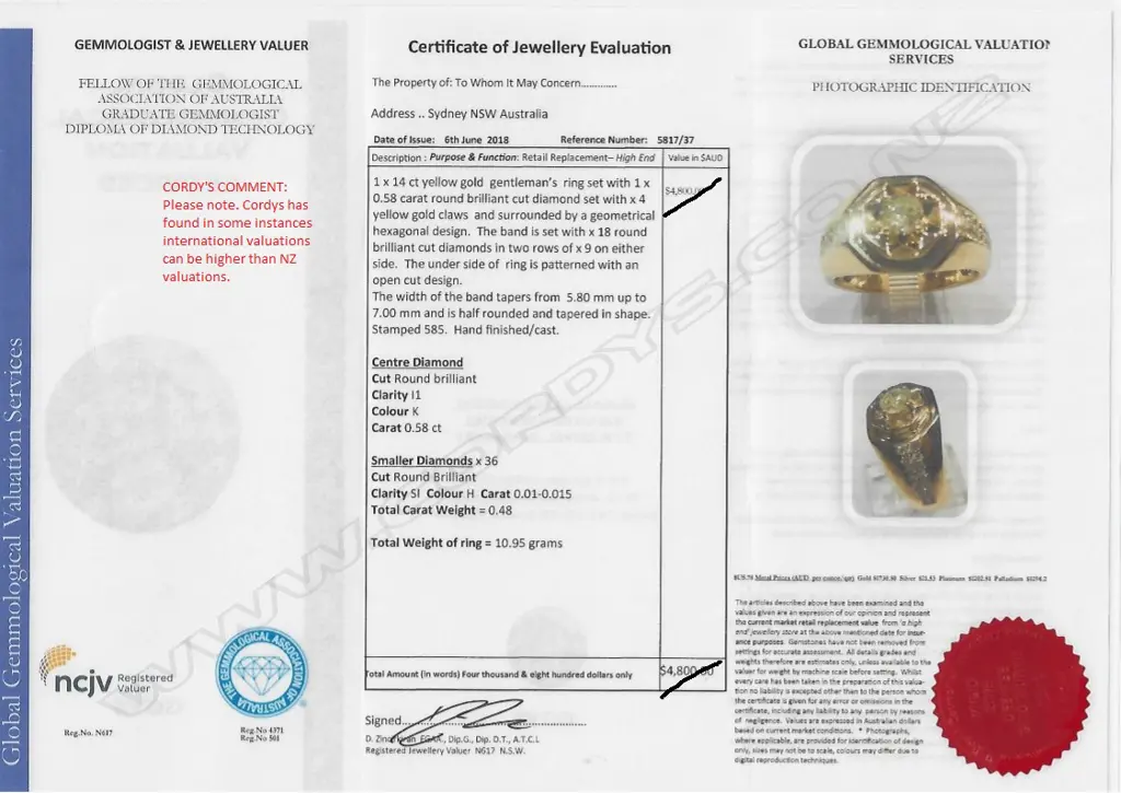 A 14ct yellow gold diamond gent's ring Image 1++