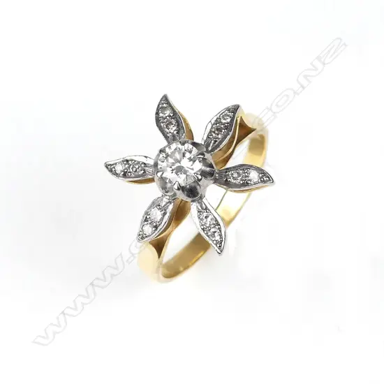 An 18ct gold and diamond ring