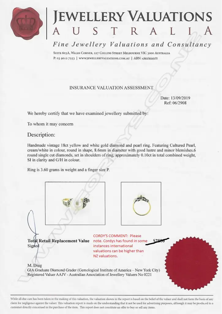 A vintage 18ct yellow and white gold pearl and diamond ring Image 1++