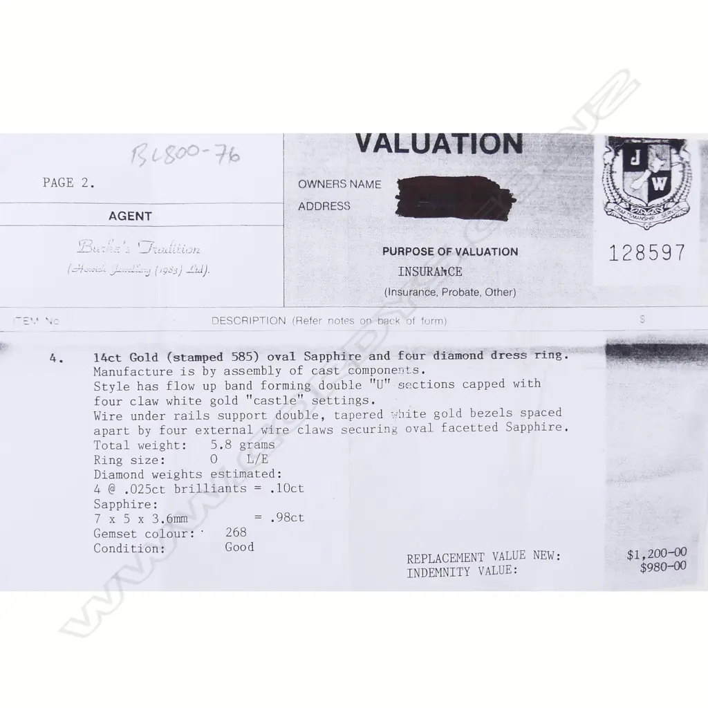 A 14ct gold sapphire and diamond ring Image 1++