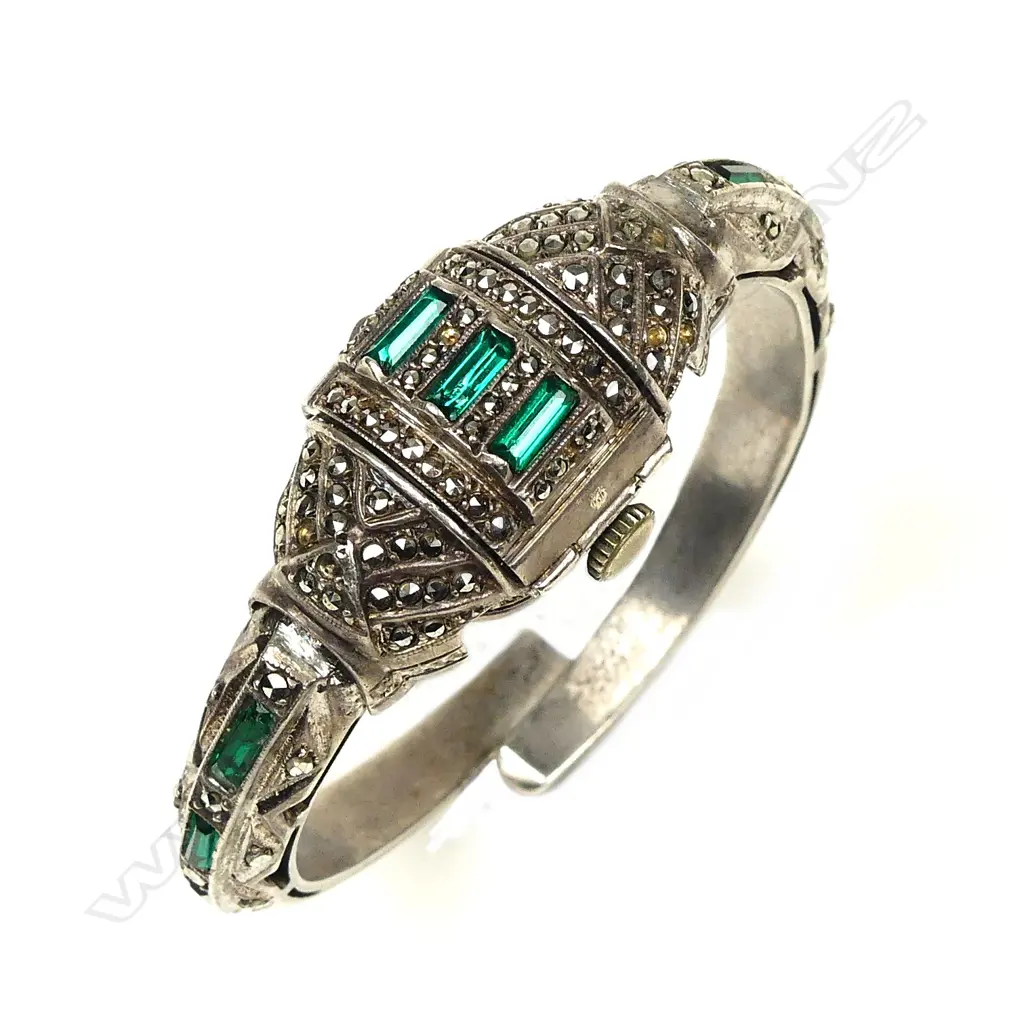 An Art Deco .935 silver cocktail wristwatch Image 1++