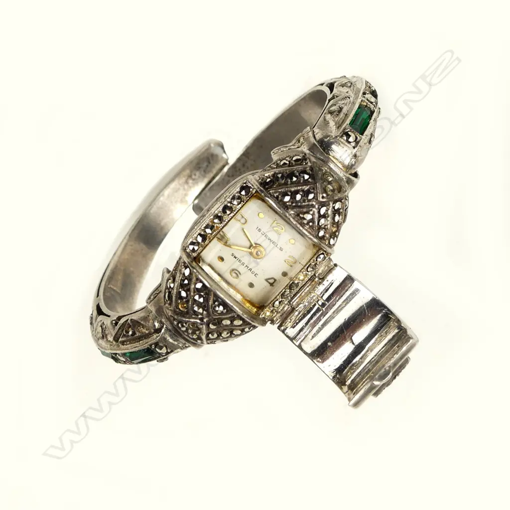 An Art Deco .935 silver cocktail wristwatch Image 1++