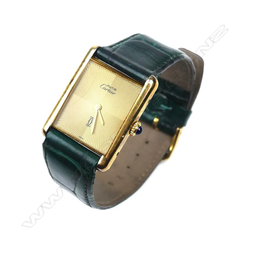 A Must de Cartier vermeil tank wristwatch Image 1++