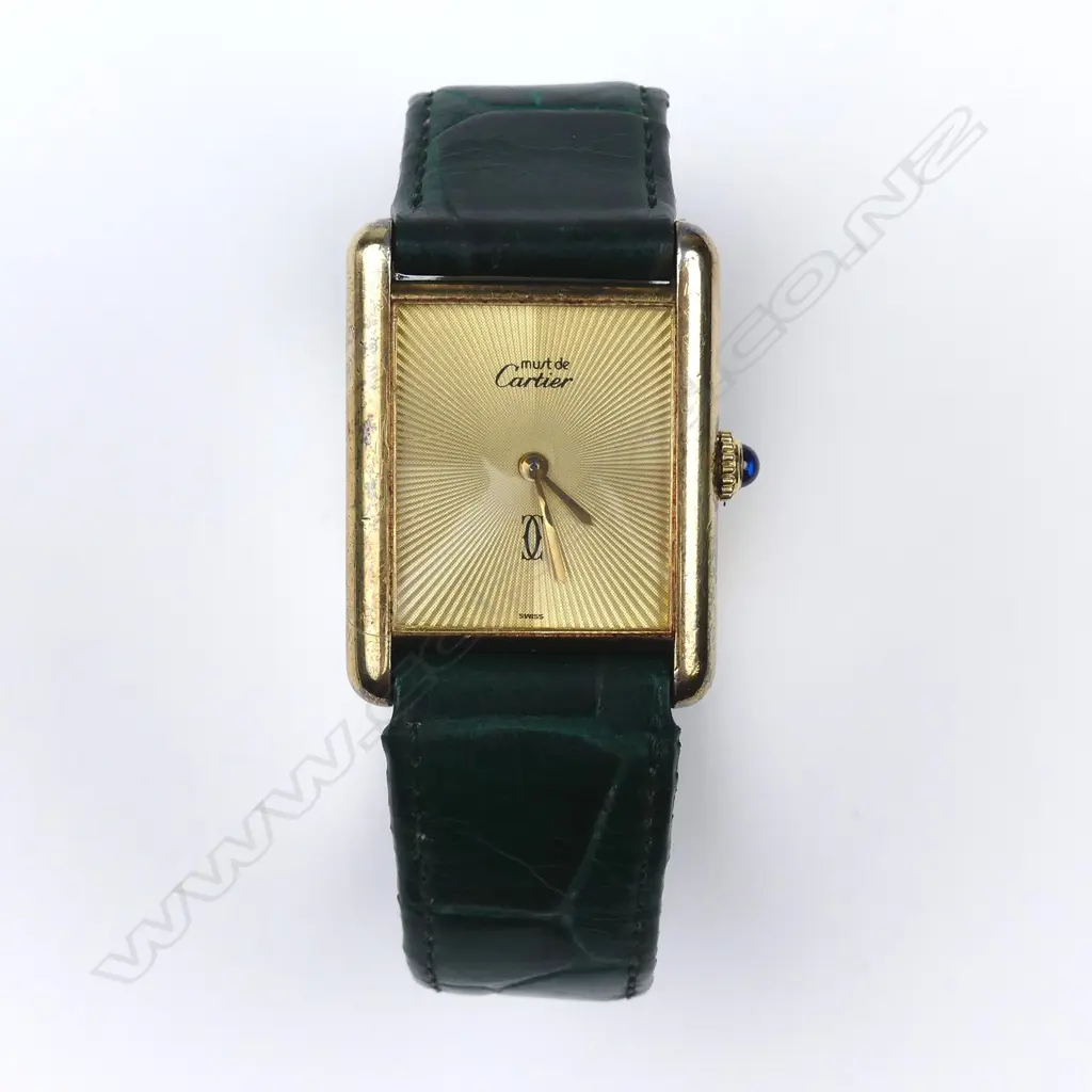 A Must de Cartier vermeil tank wristwatch Image 1++