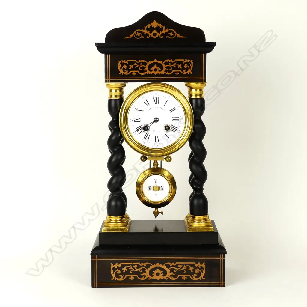 A French 19thC portico clock Image 1++