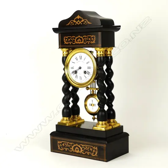 A French 19thC portico clock