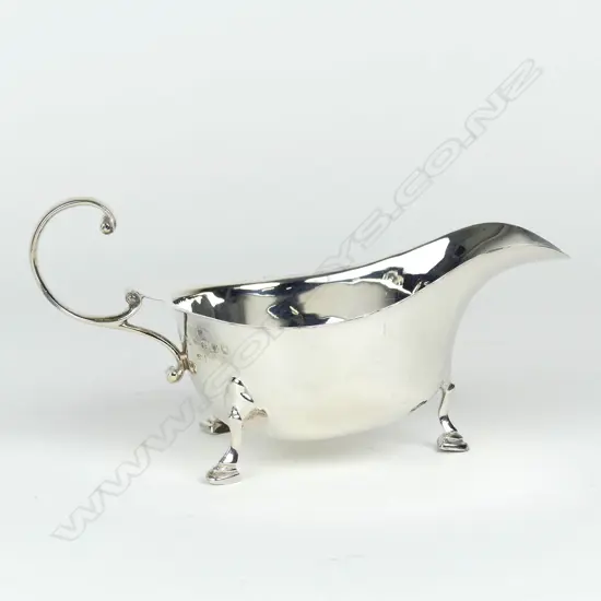 A silver sauce boat