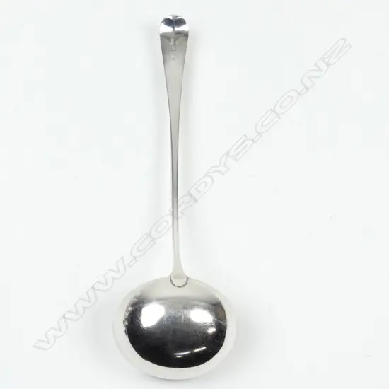 A George III silver Old English soup ladle