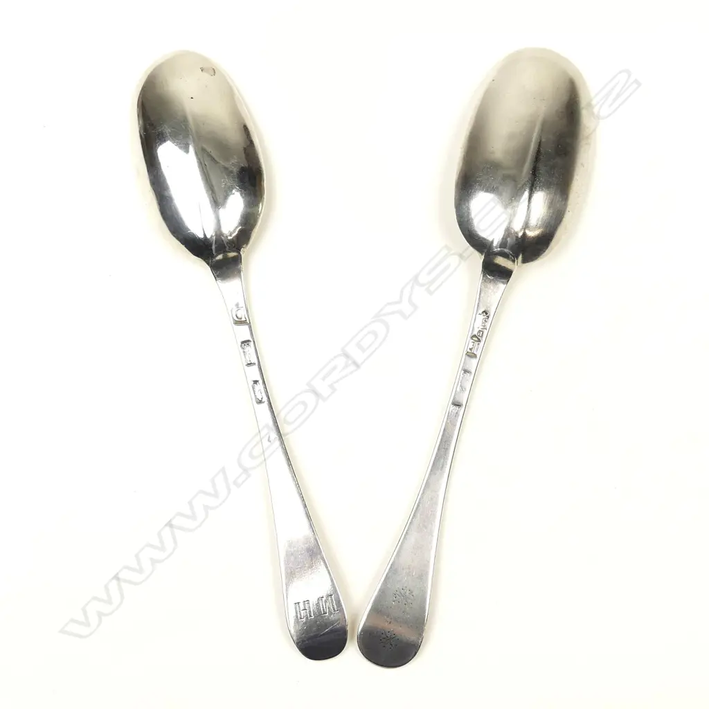 A pair of George I Britannia standard silver tablespoons Image 1++