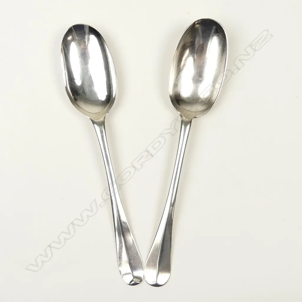 A pair of George I Britannia standard silver tablespoons Image 1++