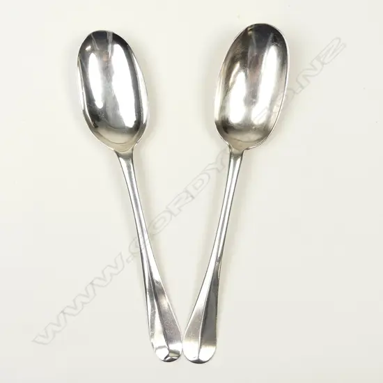 A pair of George I Britannia standard silver tablespoons