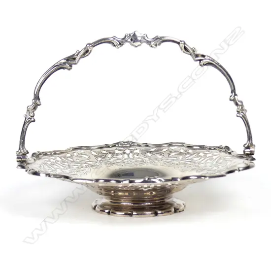 A Victorian silver swing handled dish