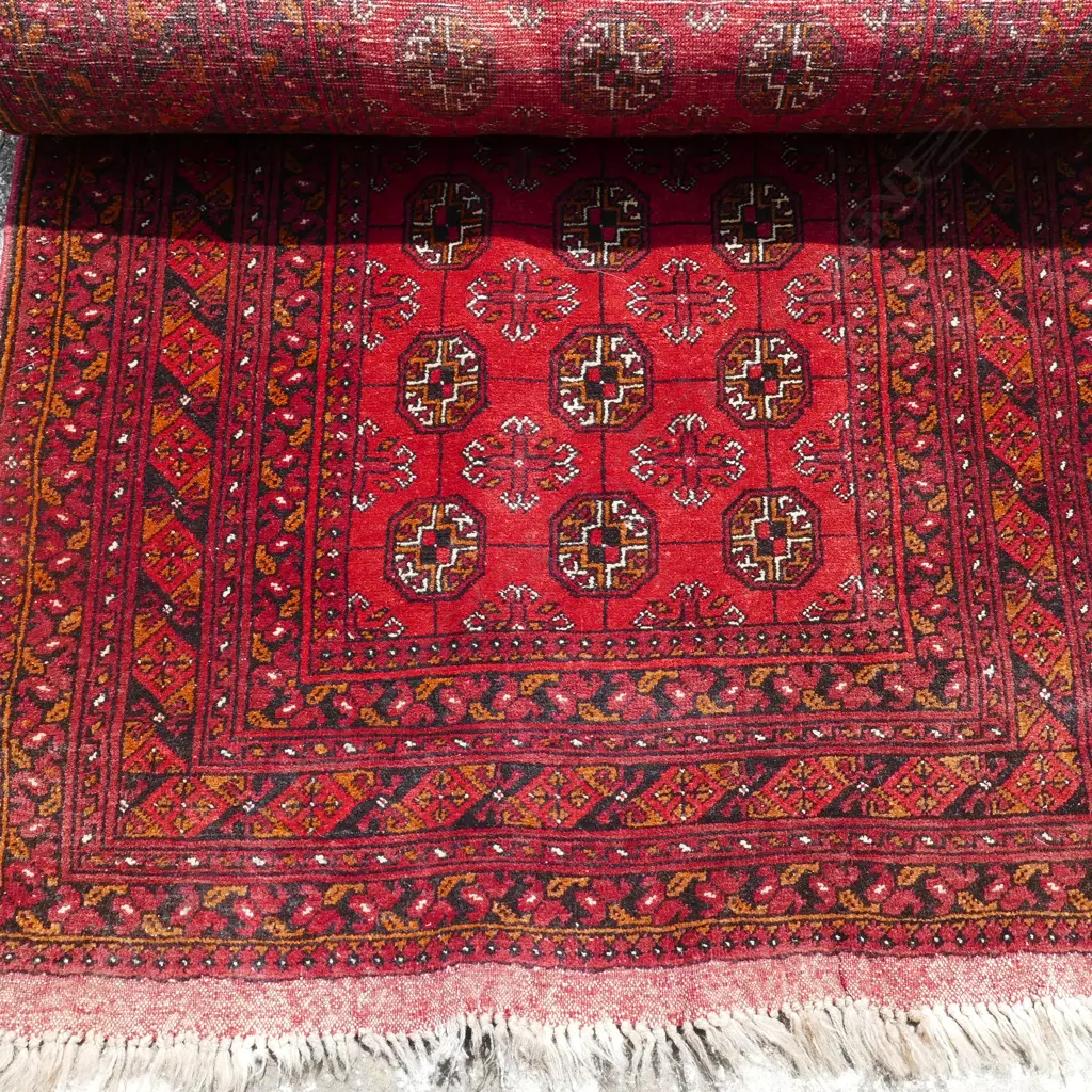A long Turkoman tribal hand knotted runner Image 1++