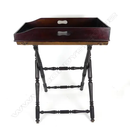 A 19thC mahogany butler's tray table