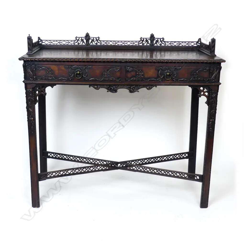 A Regency mahogany Chinese Chippendale hall table Image 1++