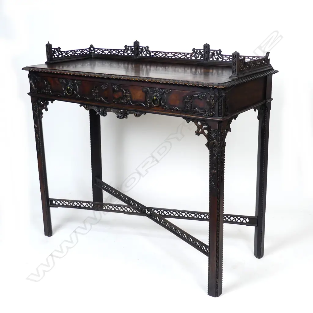 A Regency mahogany Chinese Chippendale hall table Image 1++