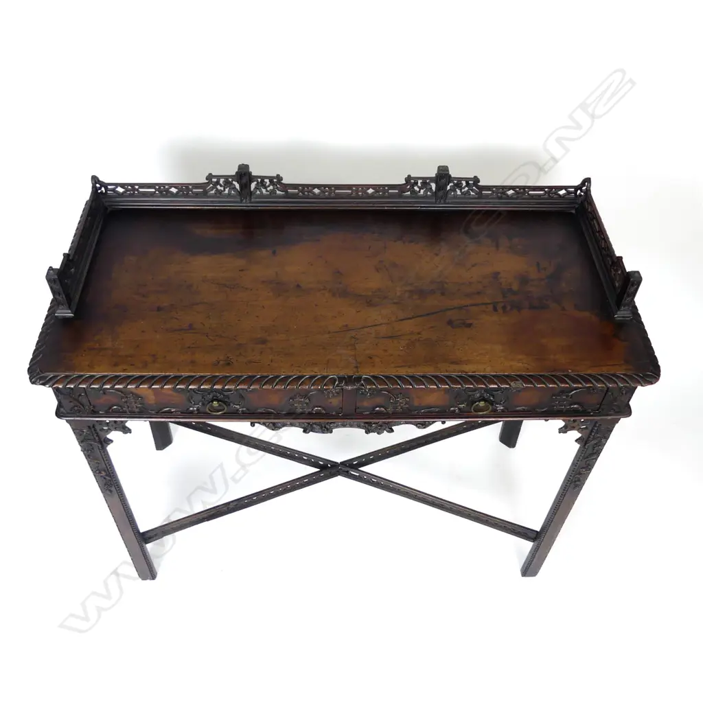 A Regency mahogany Chinese Chippendale hall table Image 1++